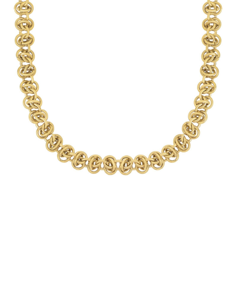 Gouden ketting met cirkelvormige schakels van Ellen Beekmans