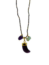 Bruine ketting met edelsteen bedels