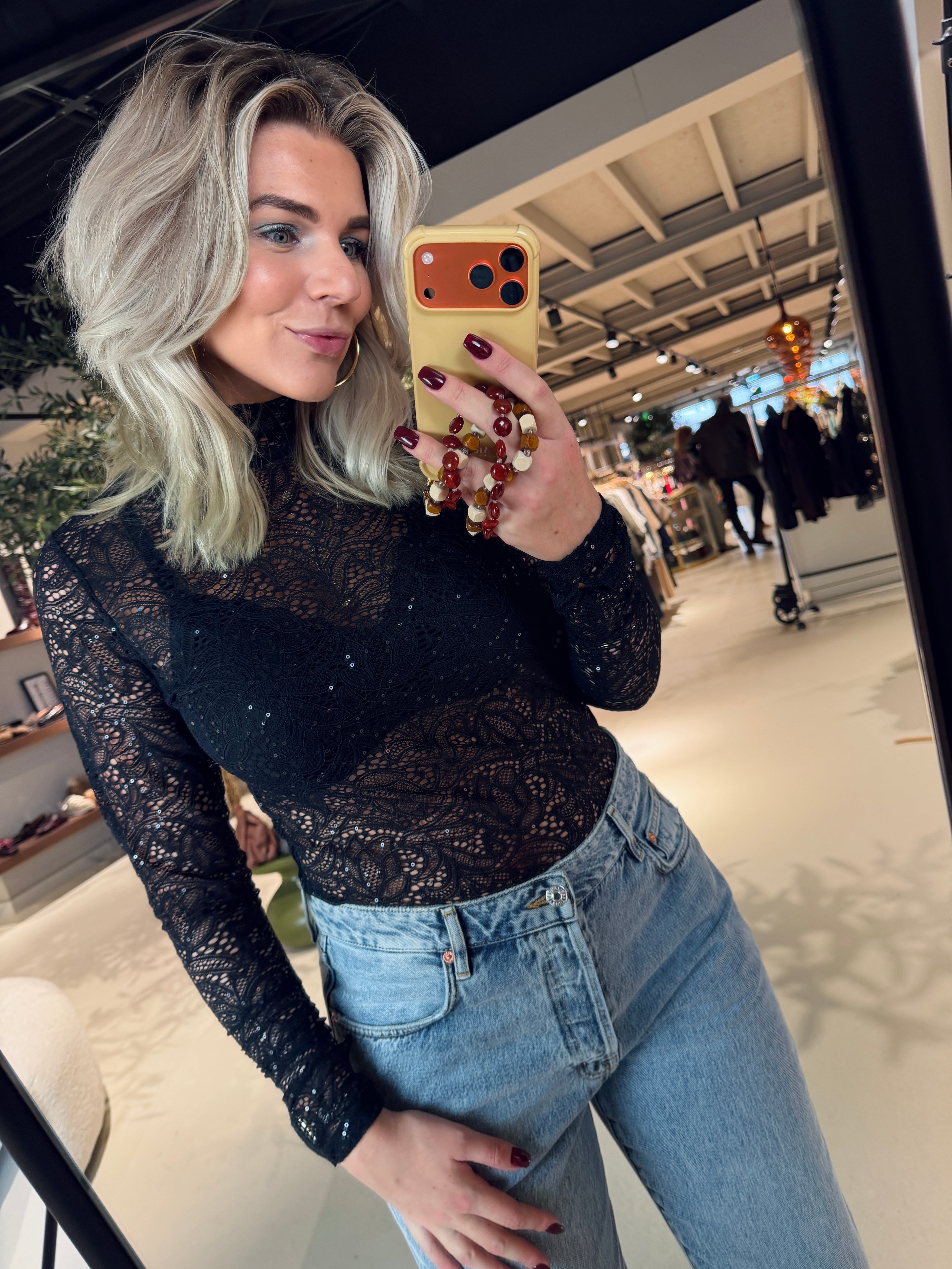 Nicyra Lace Turtle Neck Top
