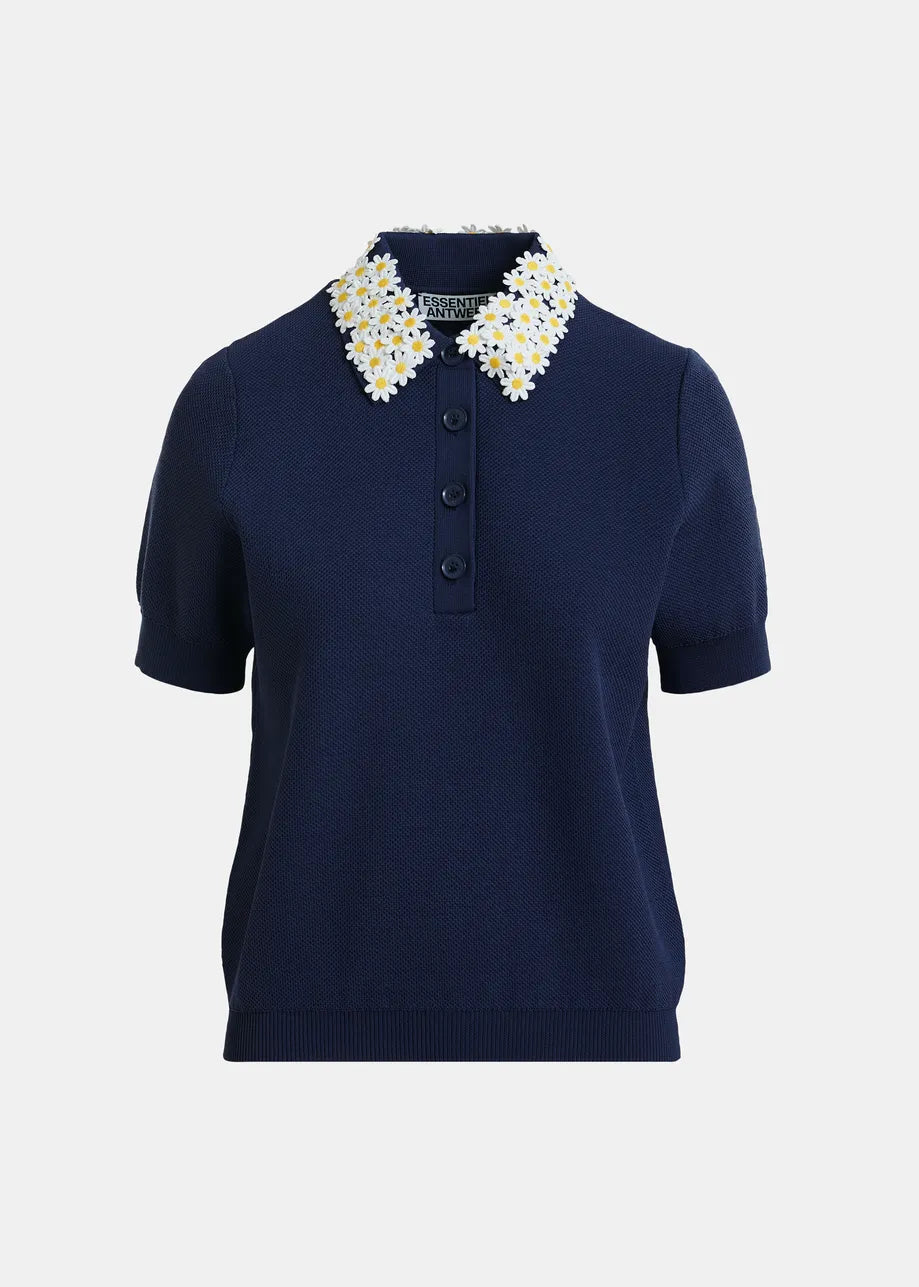 Jember Polo With Embo Collar in twee kleuren voor dames van Essentiel Antwerp