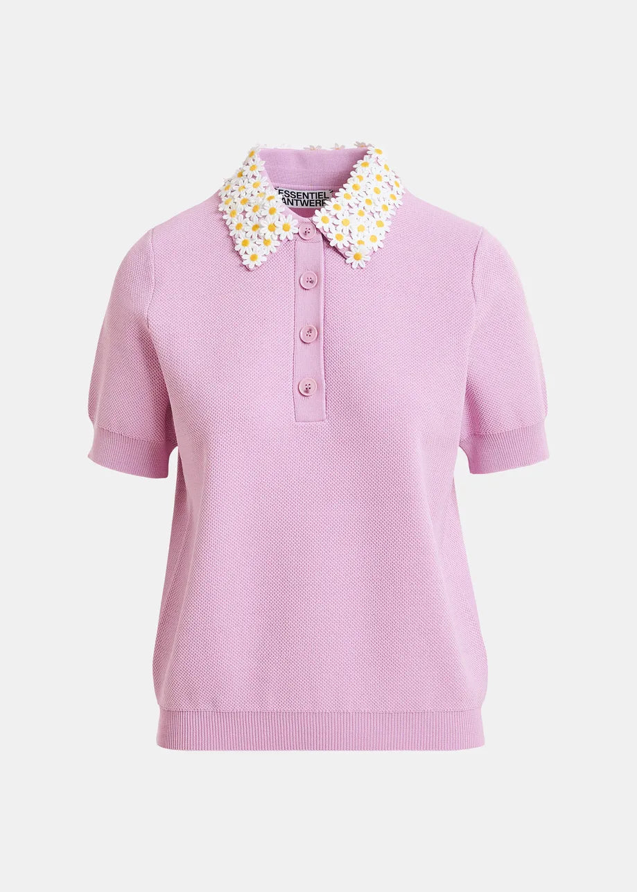 Jember Polo With Embo Collar in twee kleuren voor dames van Essentiel Antwerp