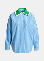 Joyful crochet collar shirt