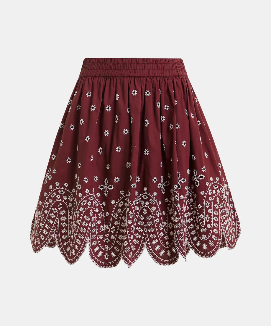 Karter scallop edge miniskirt met borduur details van Essentiel Antwerp