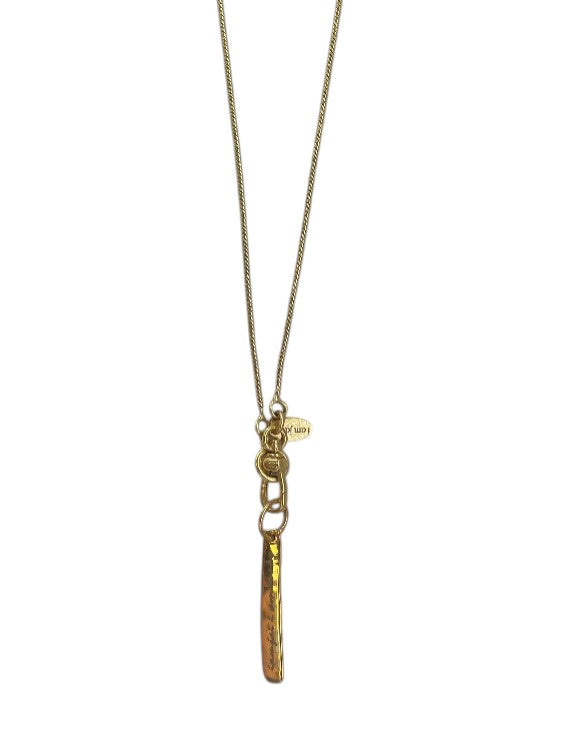 Gouden korte slangenketting met I am Lucky bedel