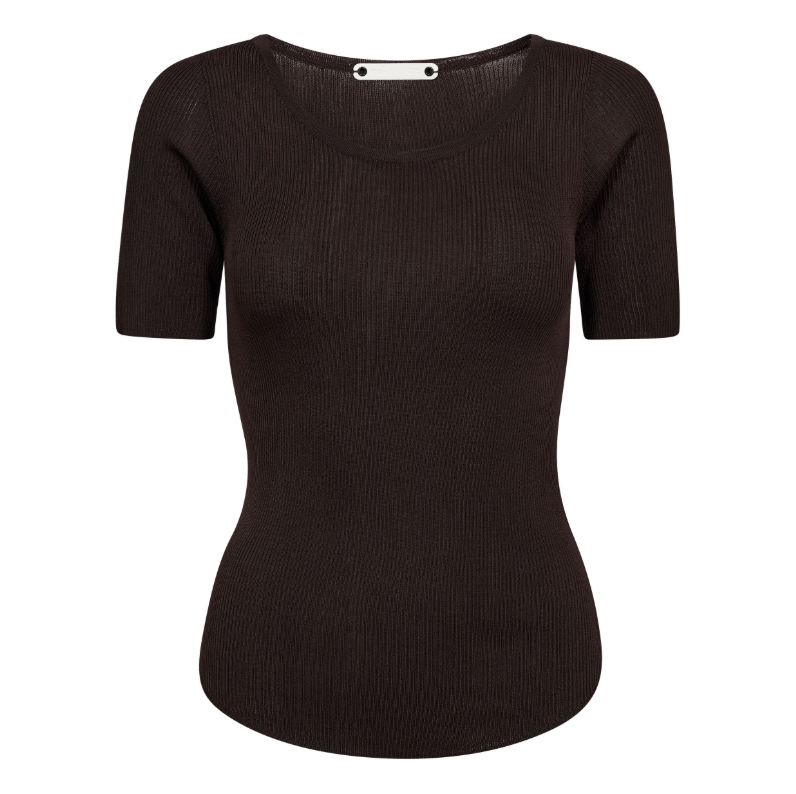 ClaireCC Rib Tee met korte mouw voor dames van Co'Couture