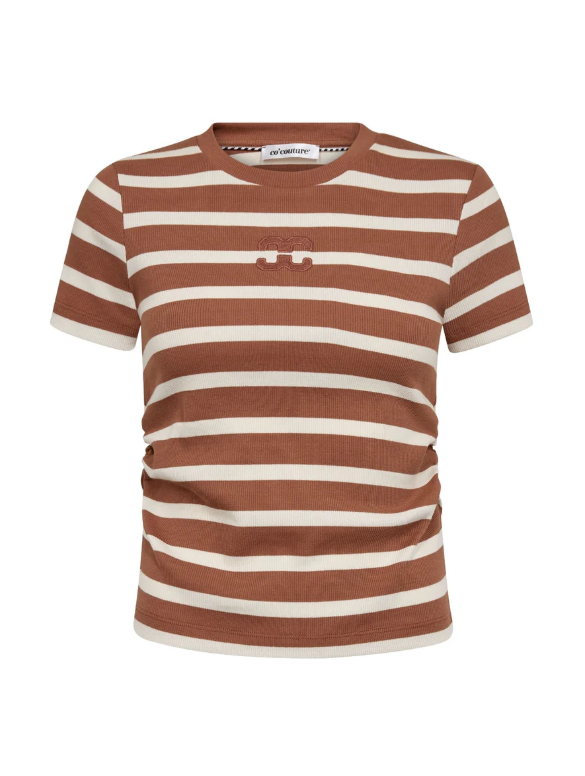 GrannyCC Gathering Stripe Tee bruin en rood gestreept Co'Couture