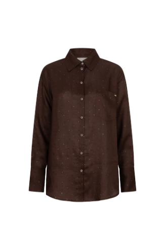 Guilia Blouse in geel en bruin voor dames van The Lola Club