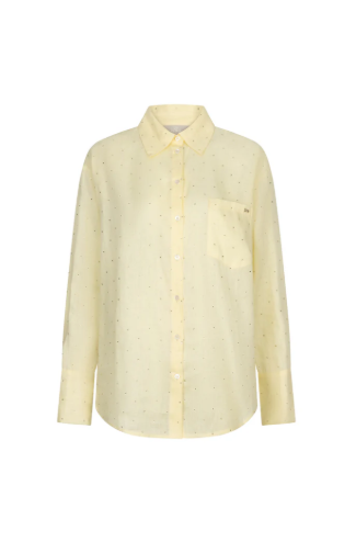 Guilia Blouse in geel en bruin voor dames van The Lola Club