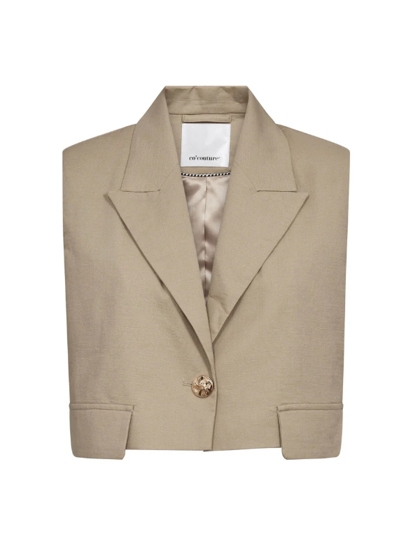 LeilaCC Linen Crop Vest blazer voor dames van Co'Coutue