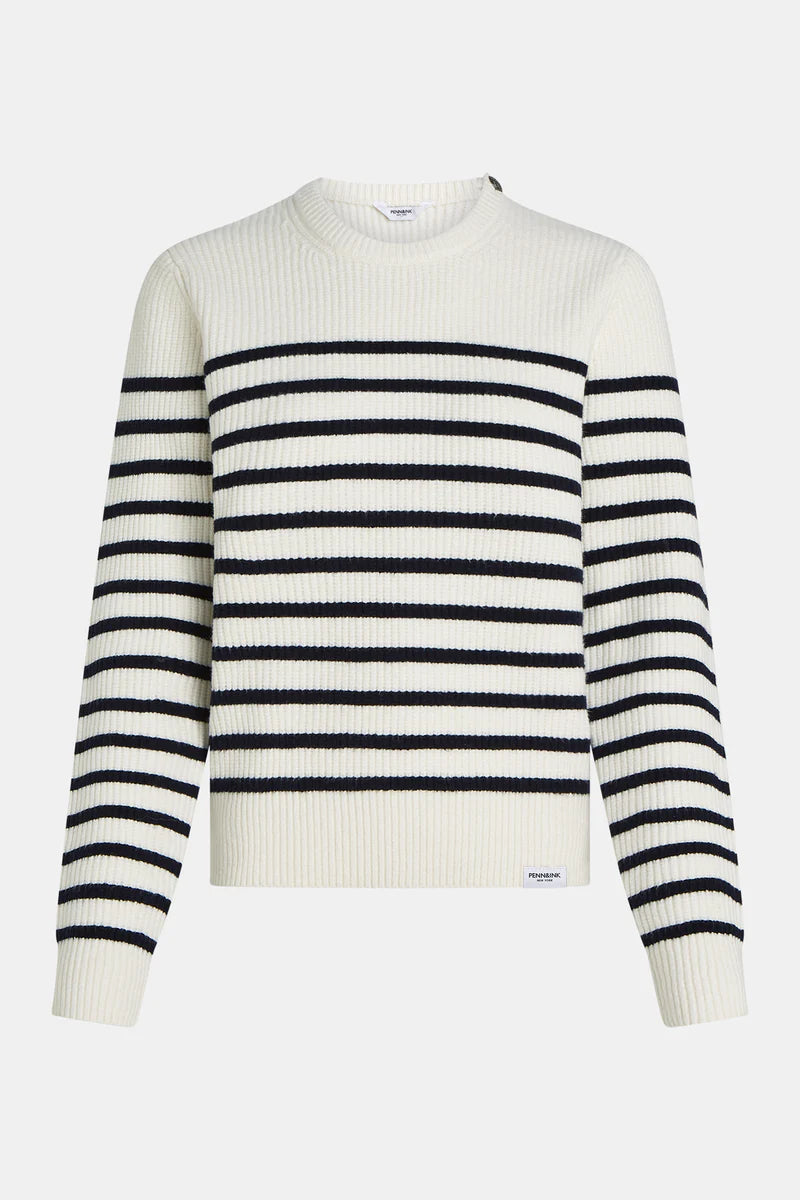 W25B351 Jumper stripe - Ecru navy