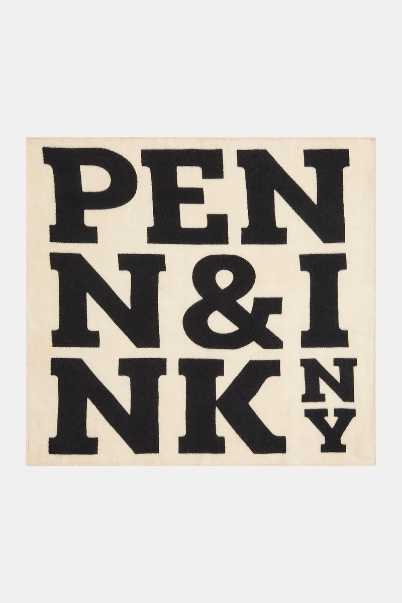 W25M113 Scarf print - Ecru black