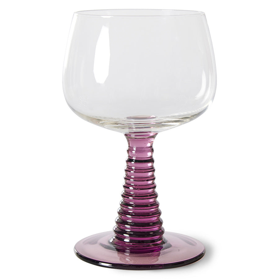 AGL4482 Swirl wine glass high, purple