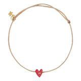 B2455 Herzseilarmband - vergoldet Koralle