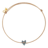 B2455 Herzseilarmband – vergoldet, grau-grün