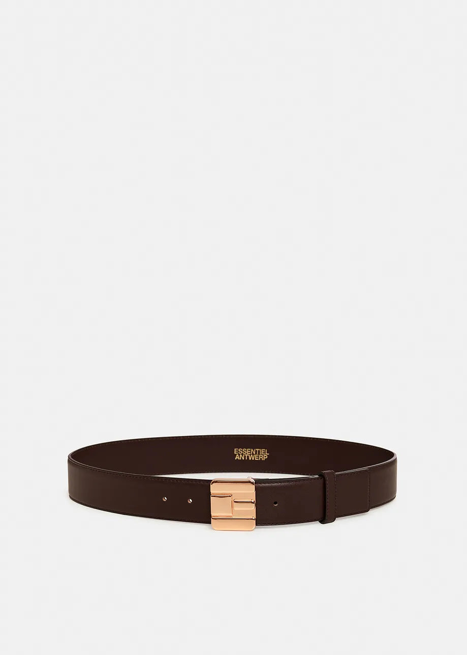 Gelt logo buckle leather belt - Cocoa Kiss