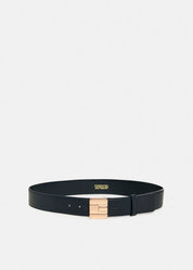 Gelt logo buckle leather belt - Evening Blue