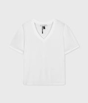 20-750-4202 V-neck tee linen cotton - Ecru