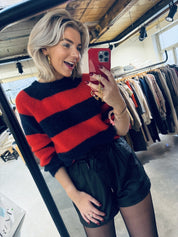 Sian stripe pullover - Lipstick