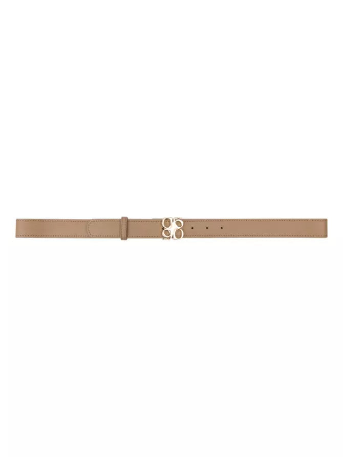 D6Motif leather belt gold - Camel