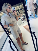 MMEmmie linen Bermuda Shorts - Cement