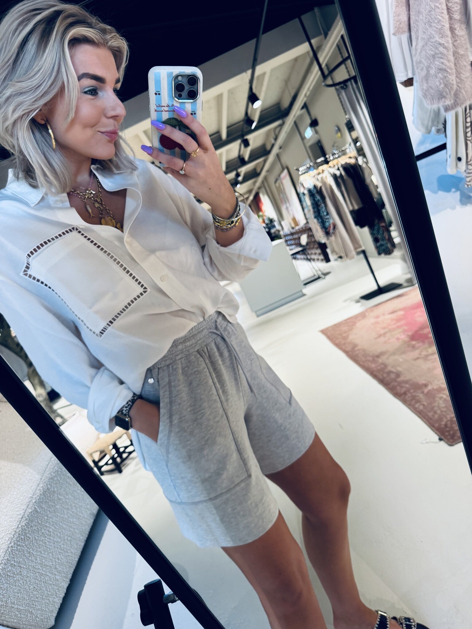 MMNadi Sweatshorts - Light Grey Melange