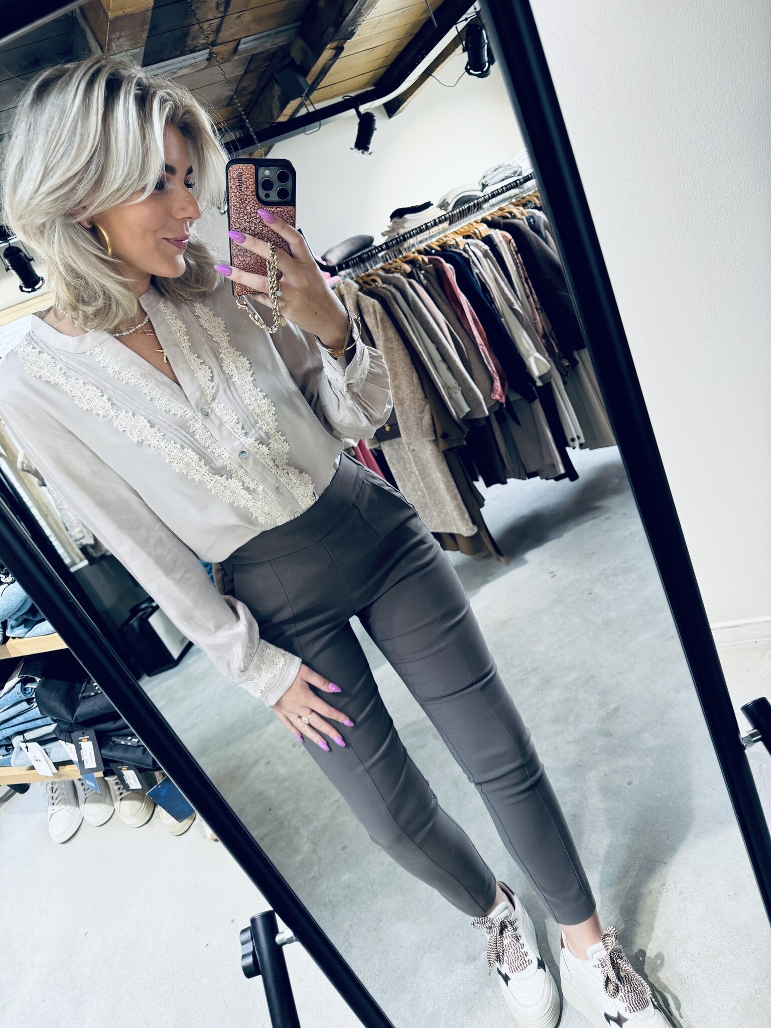 Mare, high waist regular - 2725 Bark