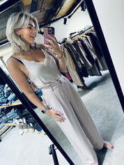 Maddeline, high waist wide leg - 2207 Champagne