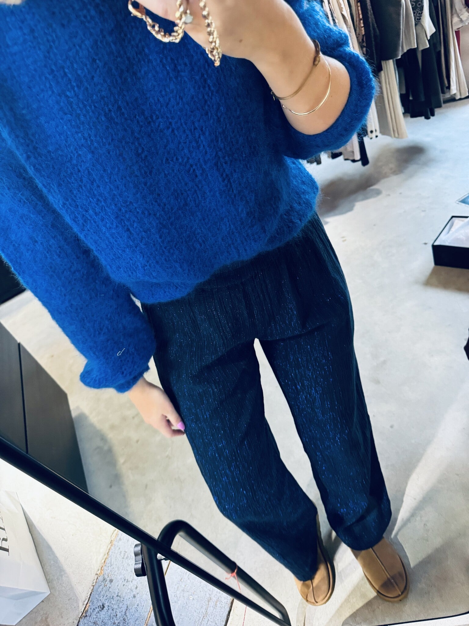 Amie lurex pants - Midnight