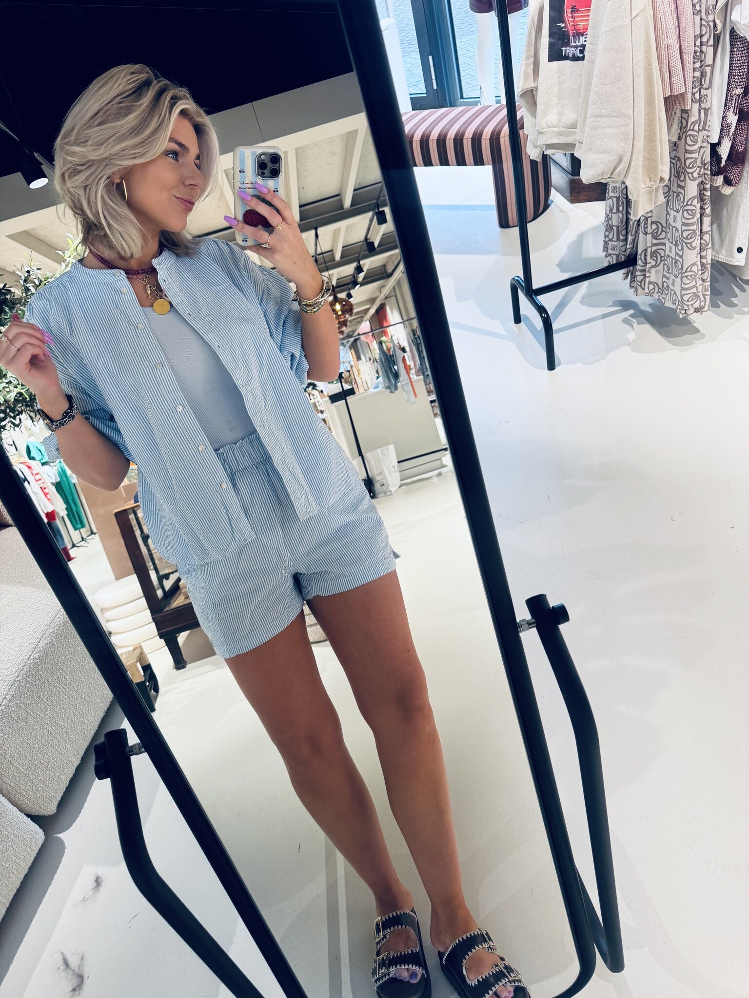 Gaby Short - Fresh Water Stripe