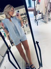 Gaby Short - Fresh Water Stripe