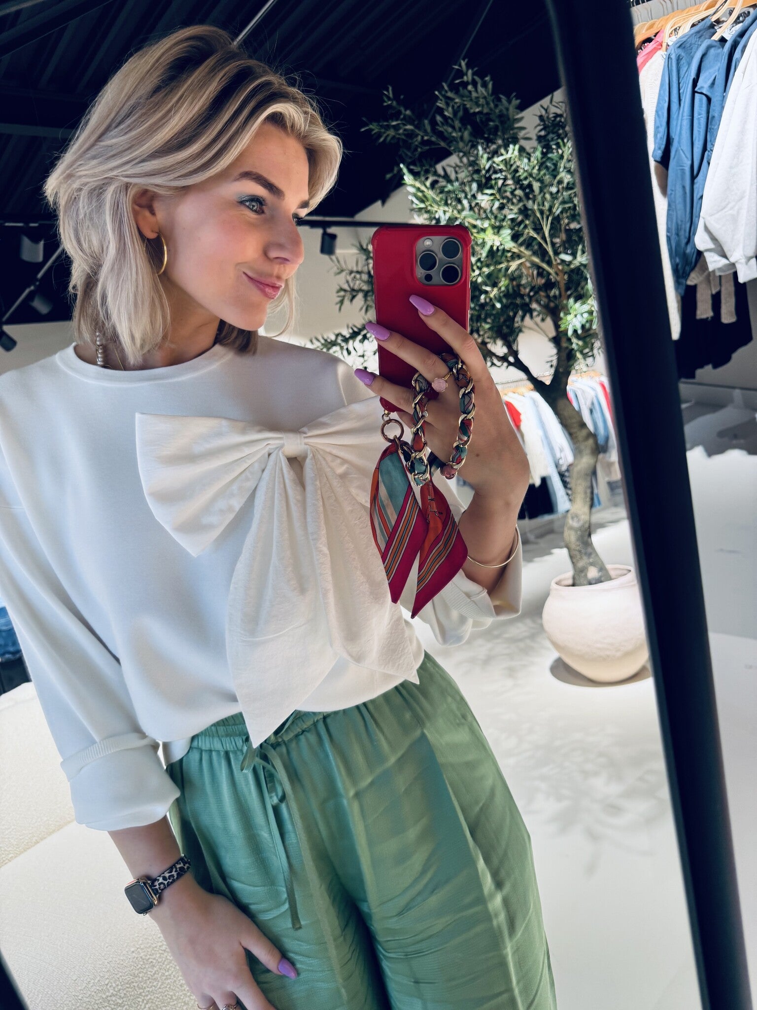 Hoslo pullover with bow - Off White