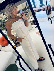 Lino Trousers - White Alyssum