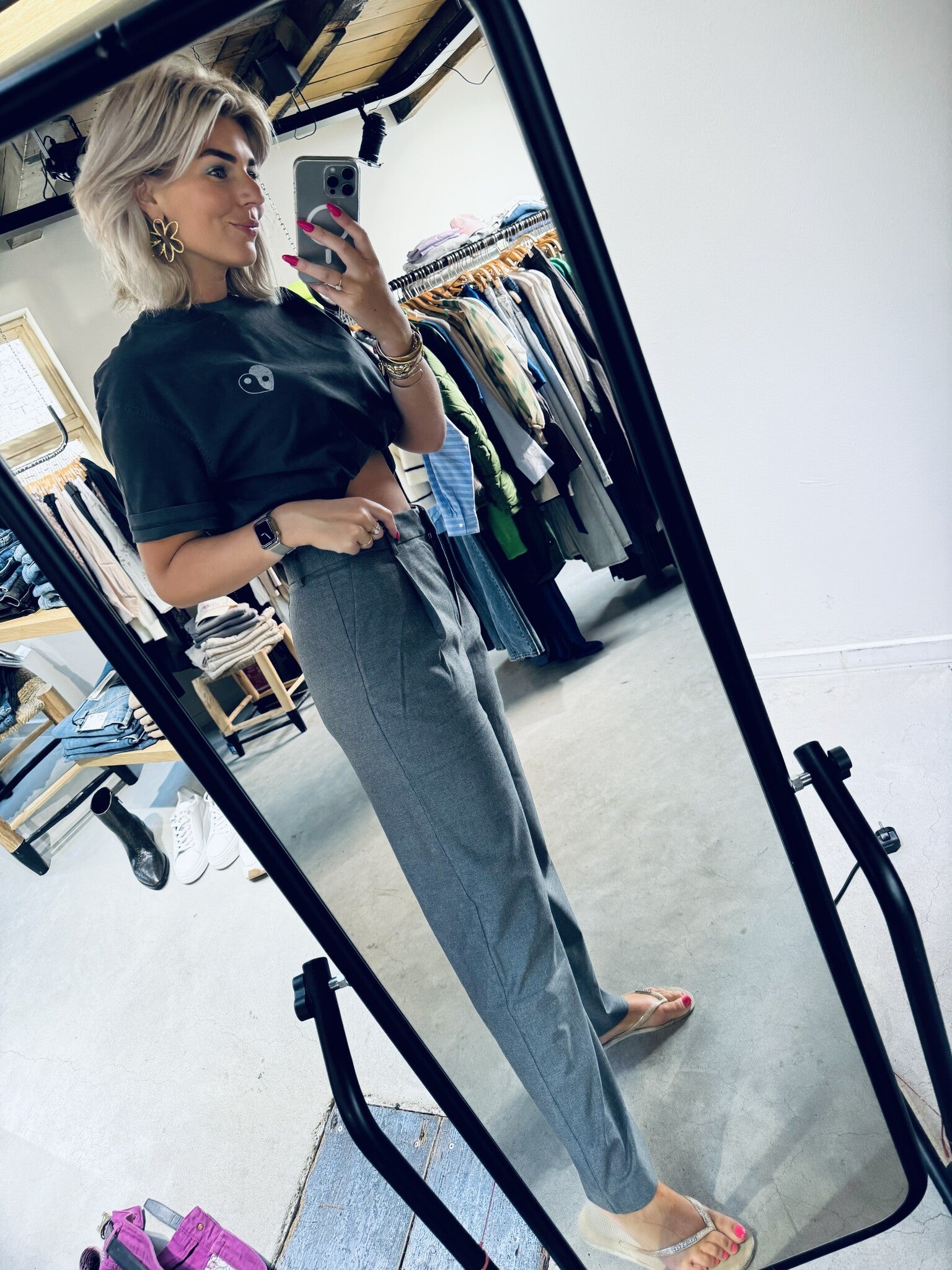 Saagneta trousers 14930 - Grey mel.