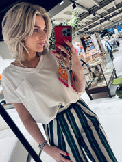 Tyler slub top - Almond