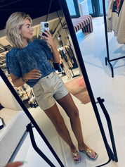 Veralyn metallic jeans short - Champagne