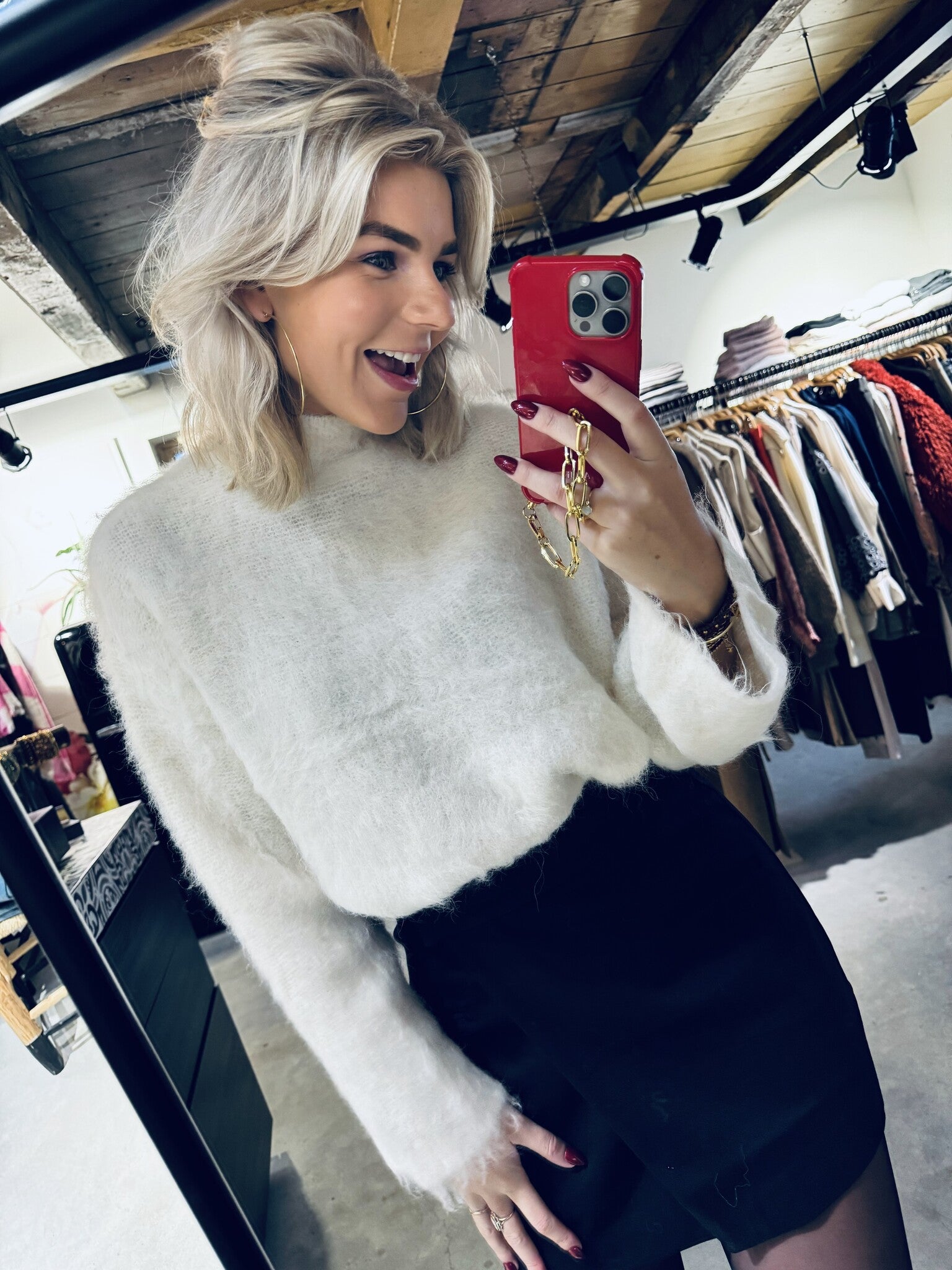 Isaky Knit T-Neck - Eggnog