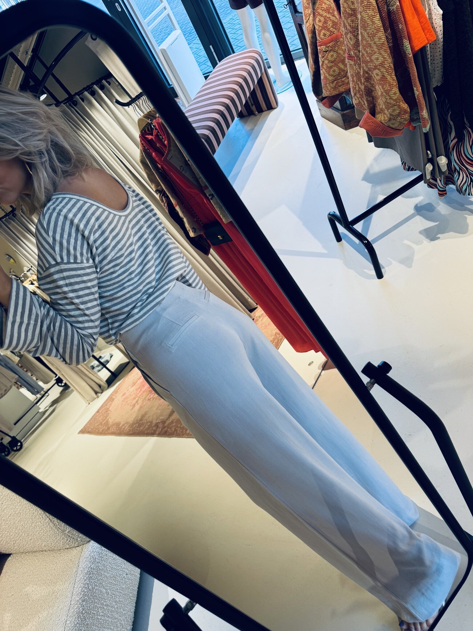 S25F1648LTD Longsleeve stripe - Ecru/Cool grey