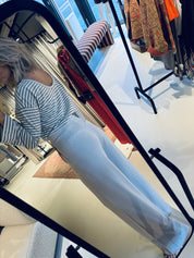 S25F1648LTD Longsleeve stripe - Ecru/Cool grey