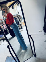 VikaCC Long Wide Seam Jeans - Denim Blue