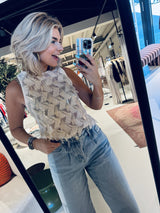 Corin sequins relaxed fit tank top - Butter cream