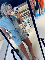 Ollie bleached denim suit - Bleached denim