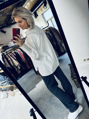 Butler rhinestone shirt - Milk White