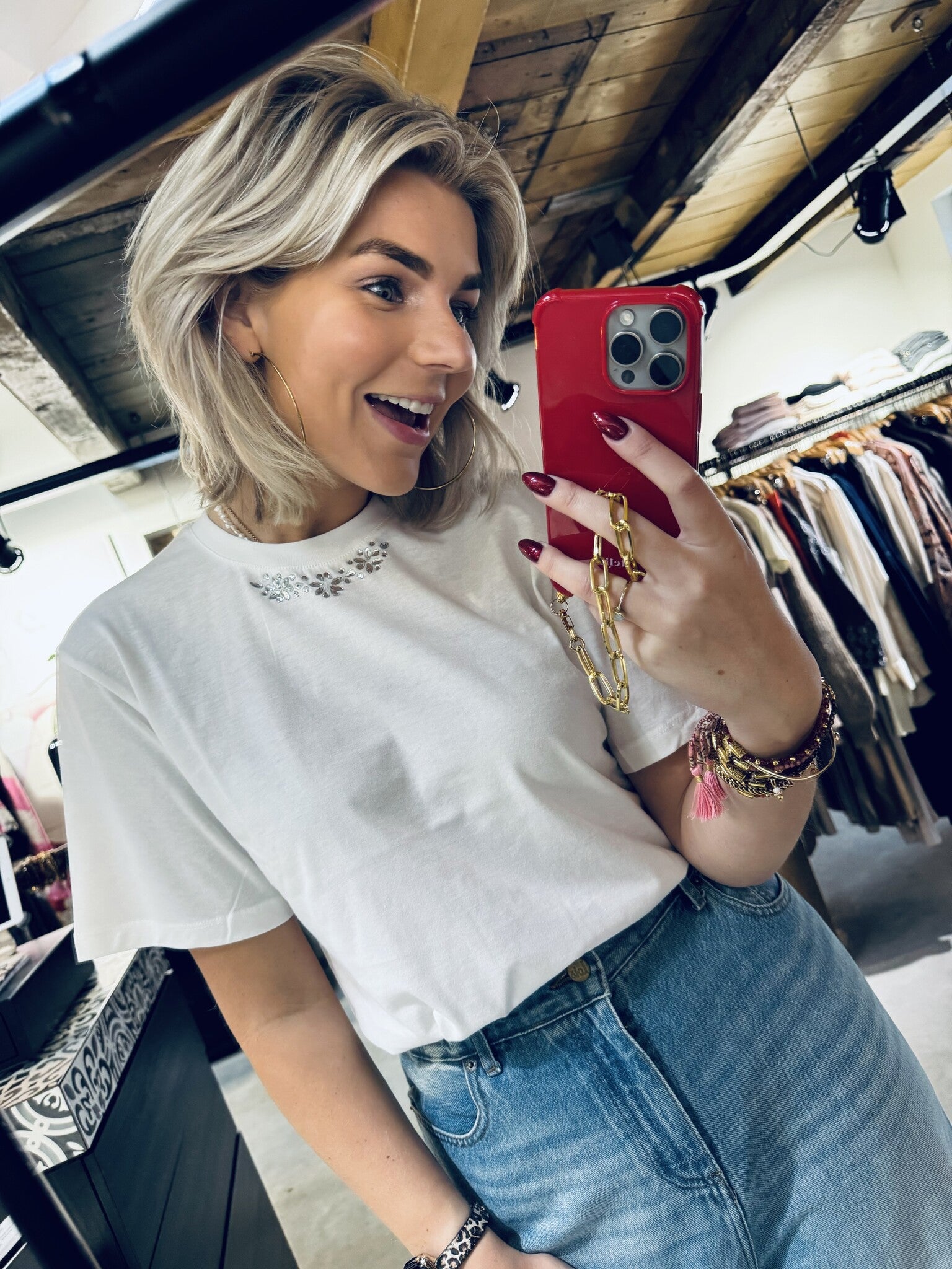 Rylin embellished tee - Milk White