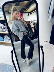 20-041-3204 Leather look cropped jogger - Long - Black