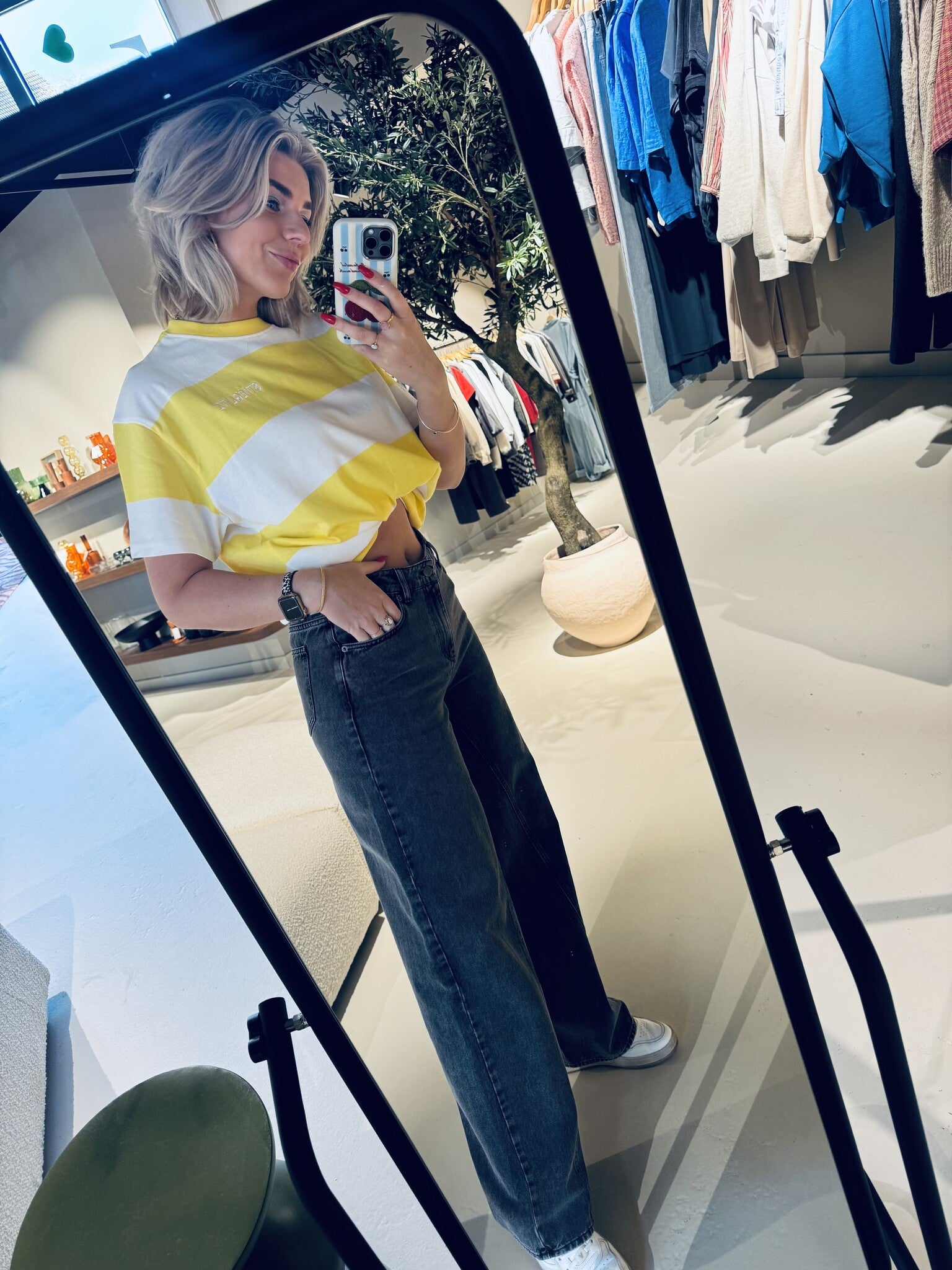 VikaCC Long Wide Seam Jeans - Black