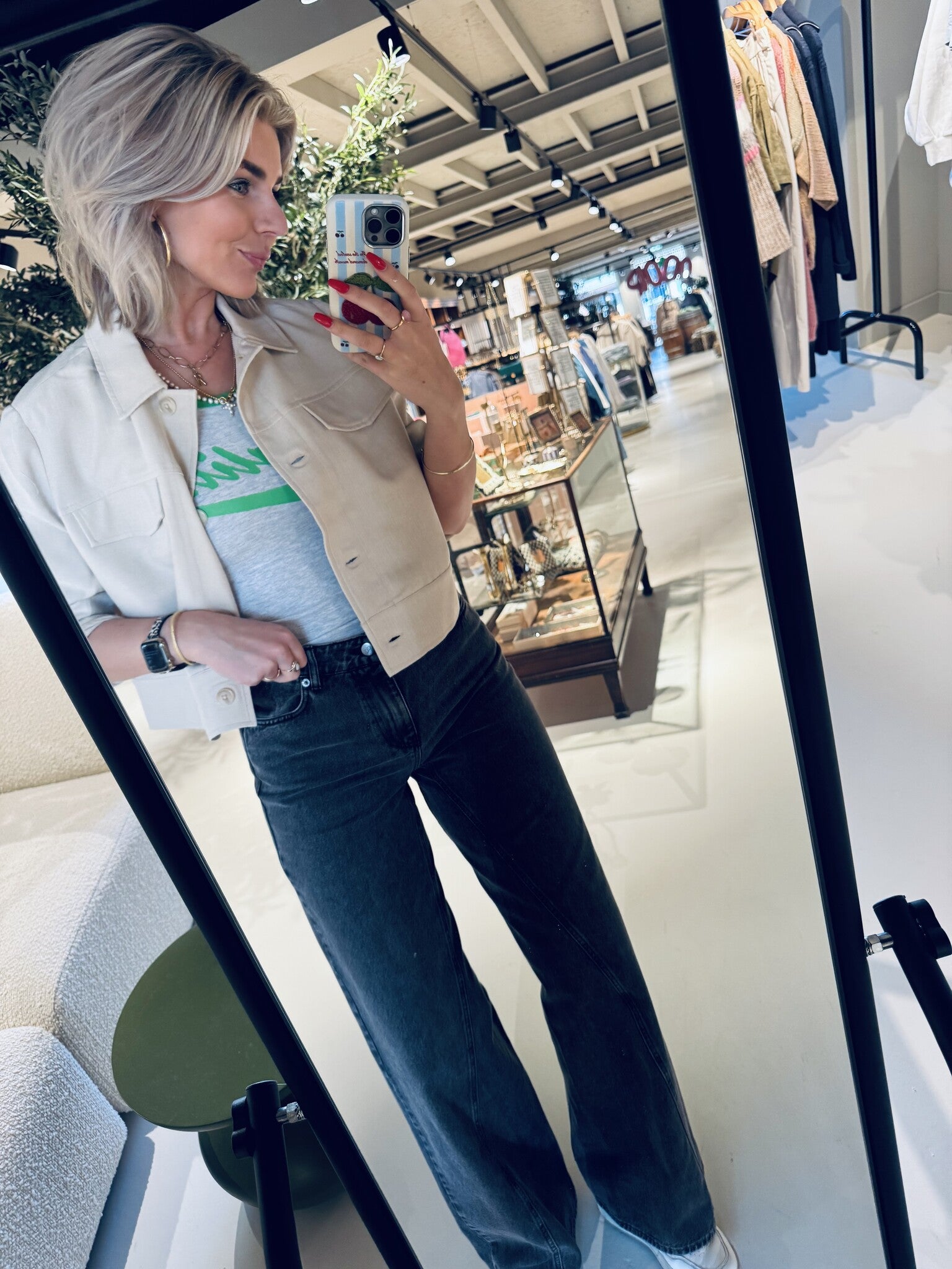 VikaCC Long Wide Seam Jeans - Black