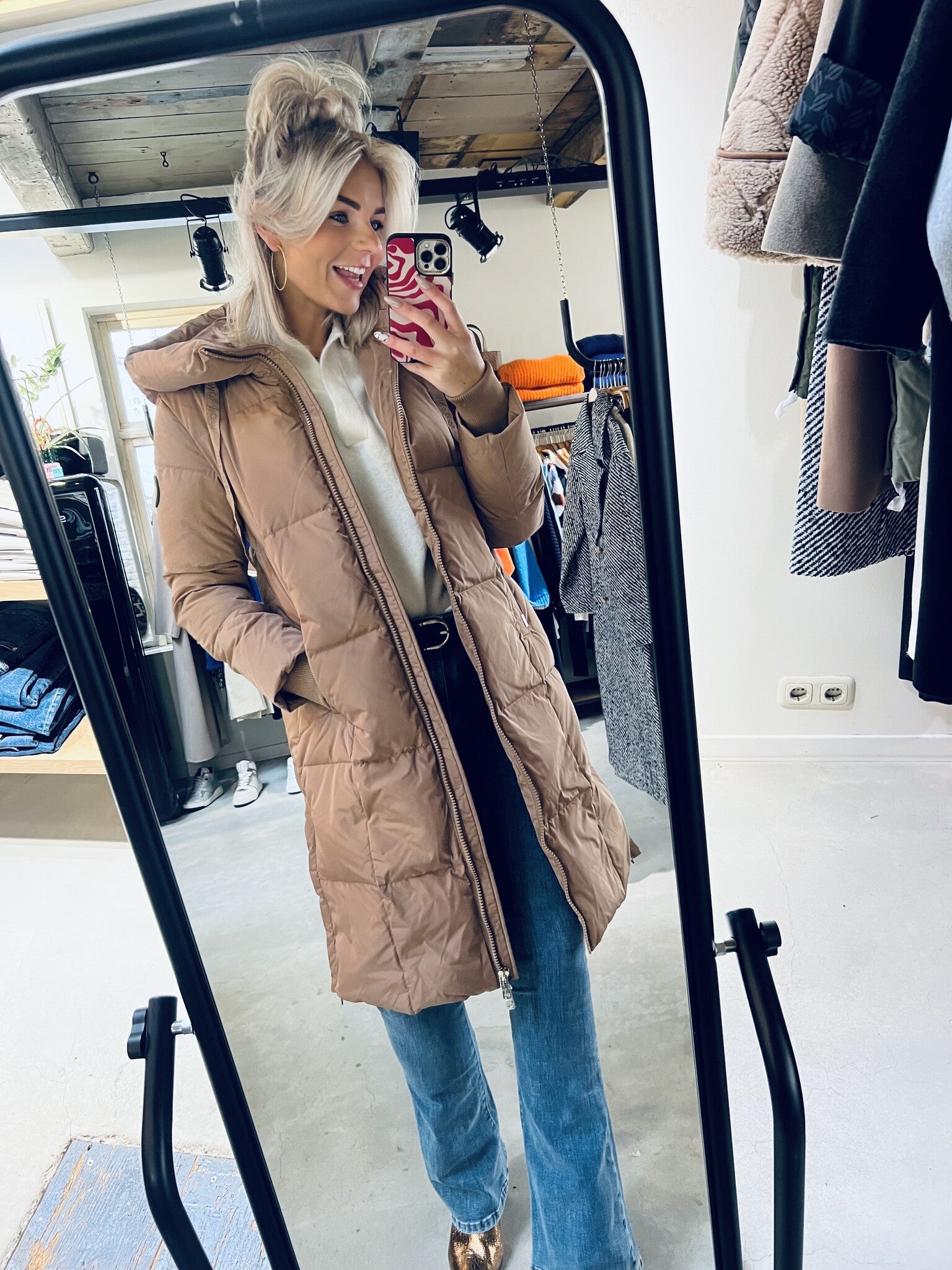 MMNova Square Down Coat - Woodsmoke