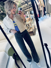 VikaCC Long Wide Seam Jeans - Black