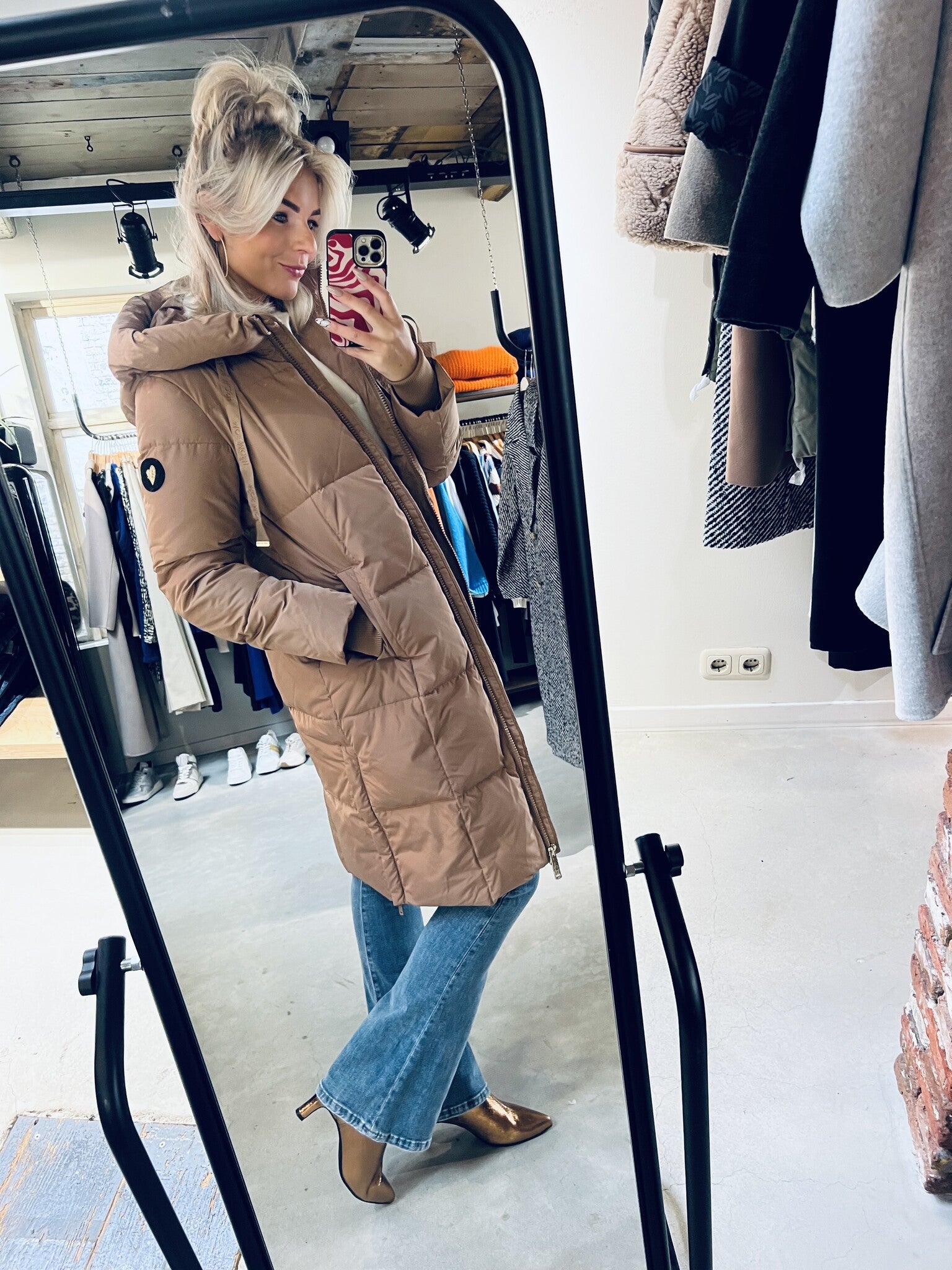 MMNova Square Down Coat - Woodsmoke