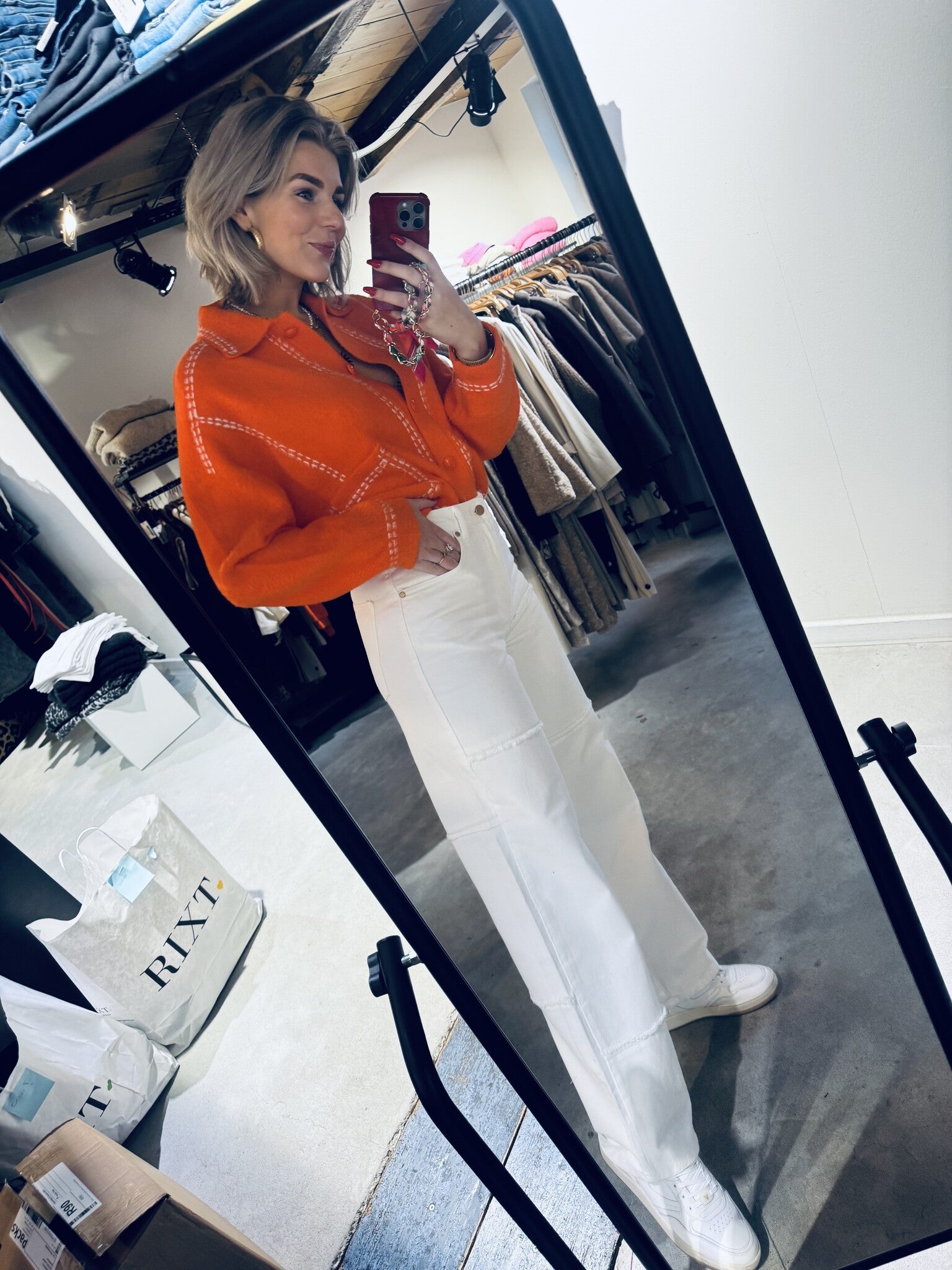 Haster panelled colour jeans - Off White